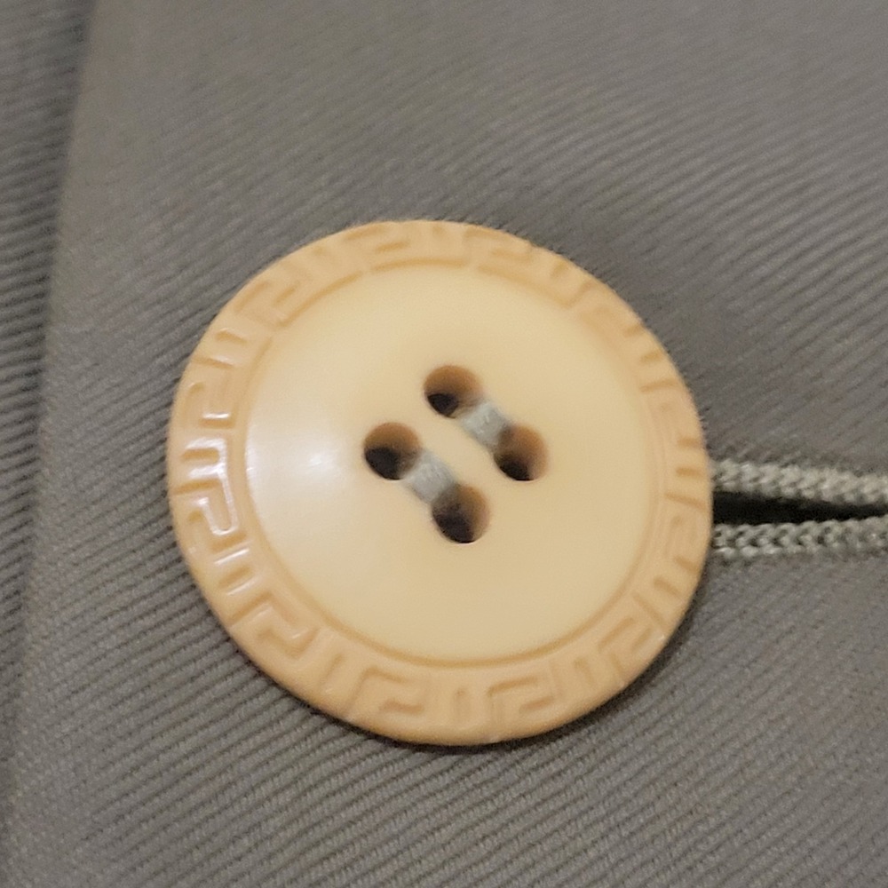 Vtg Gianni Versace Couture Wool Blazer Mens 52 Beige Medusa Lining Switzerland - Picture 2 of 10